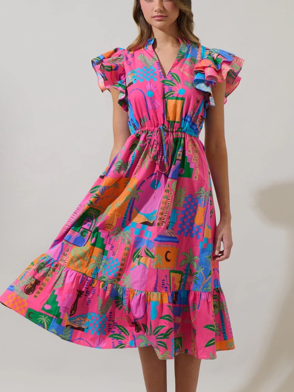 Sugarlips Lanus City Dillan Midi Ruffle Dress - Picture 5 of 5